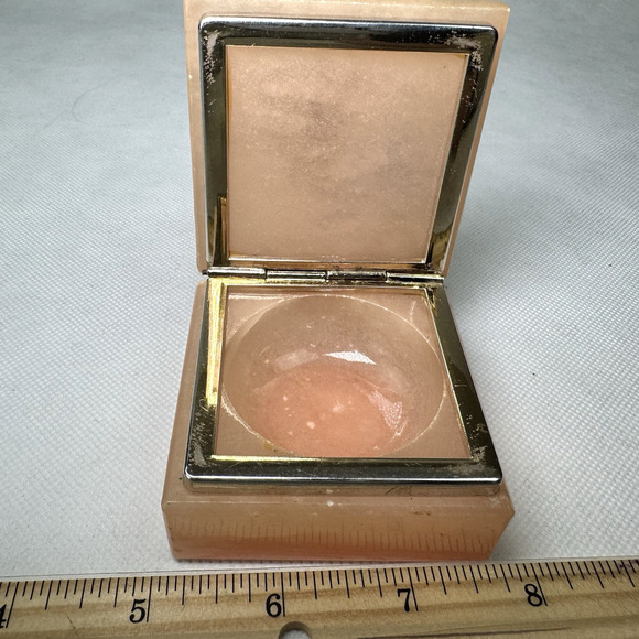 Vintage Alabaster Pink Flowers Hand Painted Trinket Box *Made In Italy* - Picture 4 of 5